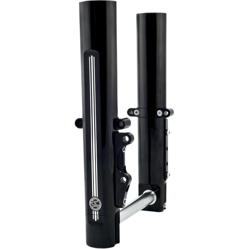 Performance Machine (PM) #0208-2097-BM - Fork Leg Kit - Black - Lower - Single Disc - Contrast Cut - '14-'20 FL