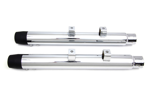 Wyatt Gatling - 2-1/4 inch Diameter Chrome Straight Muffler Set