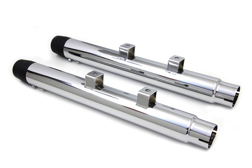 Wyatt Gatling - 2-1/4 inch Diameter Chrome Straight Muffler Set