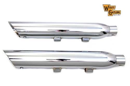 Wyatt Gatling - Wyatt Gatling Chrome Slash Muffler Set