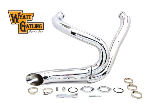Wyatt Gatling - Chrome Wyatt Gatling 2 into 1 Exhaust Pipe Header Kit