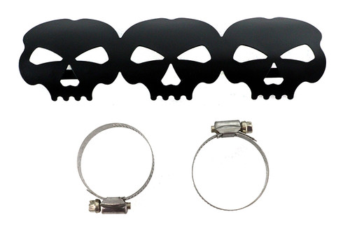 V-Twin #63788B - Black Skull Heat Shield