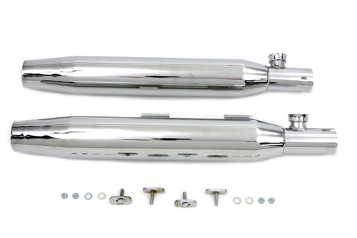 V-Twin #9990 - Chrome Slip On Muffler Set