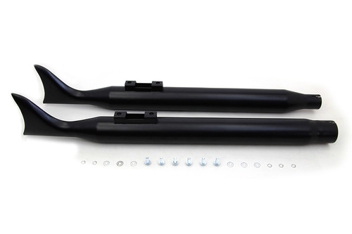 V-Twin #FH-01-BLACK - M8 Black Fishtail Muffler Set