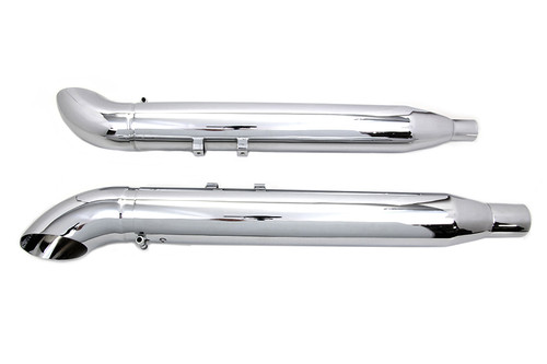 V-Twin - M8 Glide Turn Out Muffler Set Chrome
