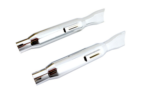 V-Twin - Mini Fishtail Muffler Set Chrome