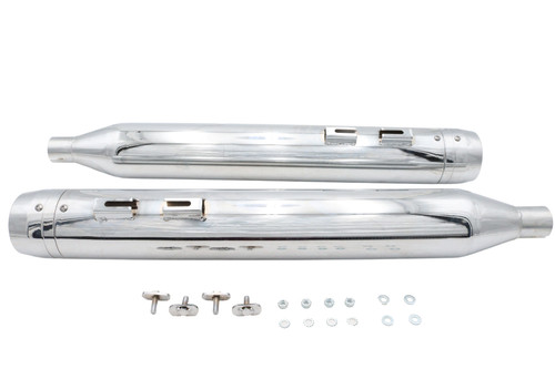 Wyatt Gatling #2439 - Wyatt Gatling Muffler Set Chrome with Chrome Rocket Booster