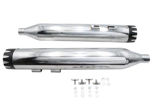 Wyatt Gatling - Wyatt Gatling Muffler Set Chrome With Black Revolver Tips