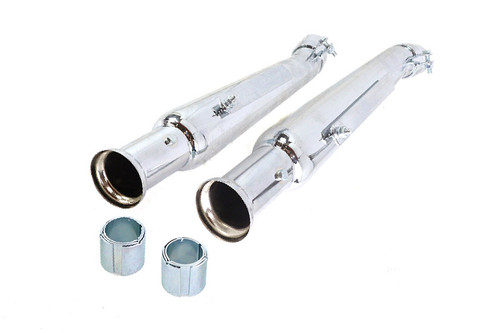 V-Twin - Chrome 20 inch Megaphone Upsweep Slip On Muffler Set