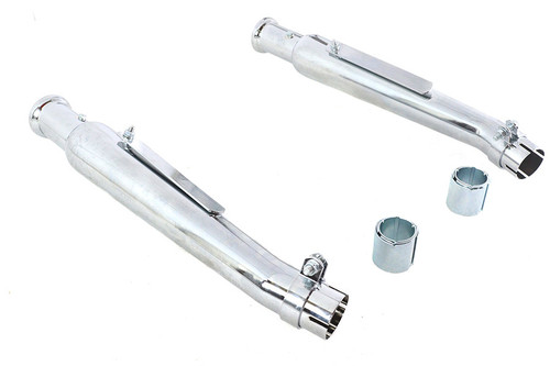 V-Twin - Chrome 20 inch Megaphone Upsweep Slip On Muffler Set