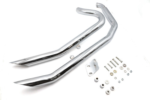 Ultima #60-309 - Big Growl Exhaust Upswept Double Barrel Drag Pipe Set Chrome