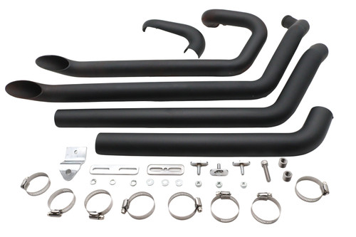 Wyatt Gatling #2478 - Wyatt Gatling FXST Street Fighter Drag Pipe Set Black