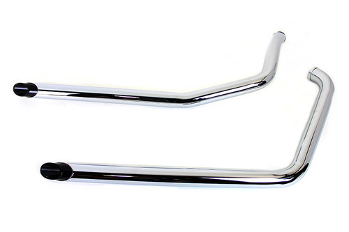 V-Twin #5500-B - Exhaust Drag Pipe Set with Short Black Slash Tips