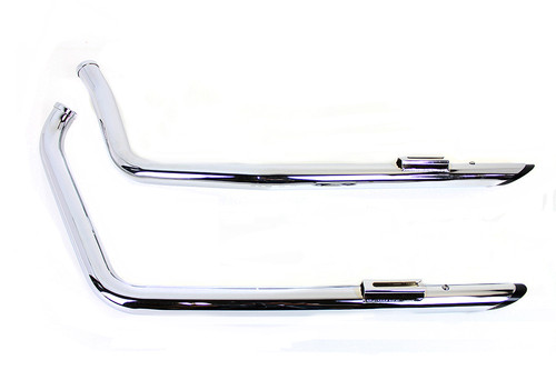 V-Twin #5500-B - Exhaust Drag Pipe Set with Short Black Slash Tips