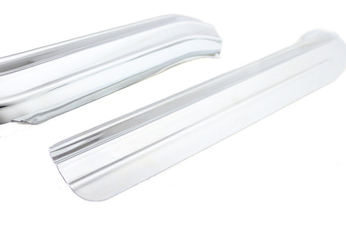 V-Twin #72846 + 72846A - Ribbed Heat Shield Set Chrome