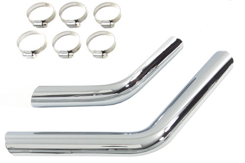 V-Twin #75333 - Drag Exhaust Pipe Heat Shield Set Chrome