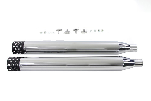 V-Twin #9079-C - Muffler Set with Black Shooter Style Ends
