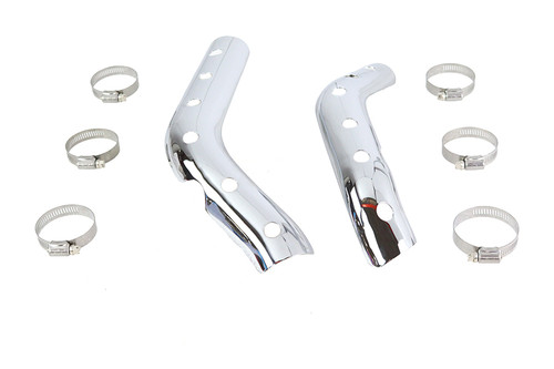 V-Twin #75028A - XL Heat Shield Set Chrome
