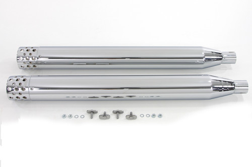 V-Twin - Factory Sample Wyatt Gatling Muffler Set Chrome