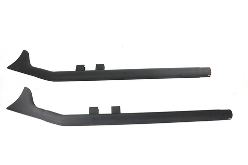 V-Twin #7977 - FLT Upsweep Straight Fishtail Set Black