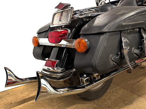 V-Twin #7979 - FLT Upsweep Straight Fishtail Set Chrome
