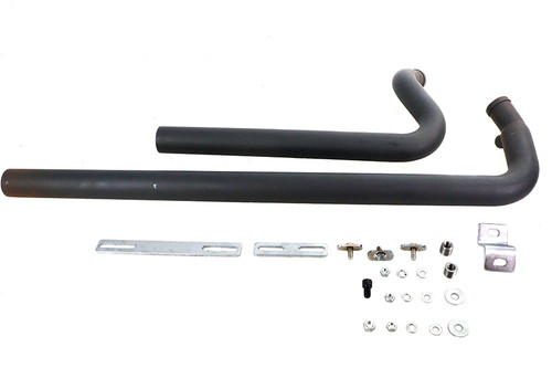 V-Twin #8116 - Exhaust Drag Pipe Set Black Shotgun Style