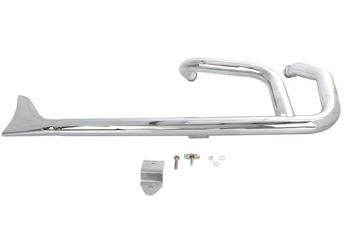 Wyatt Gatling #8153 - Wyatt Gatling 2:1 Fishtail Exhaust Header Pipe Chrome