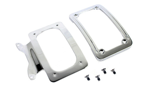 V-Twin #67900056 - Curved License Plate with Frame Chrome