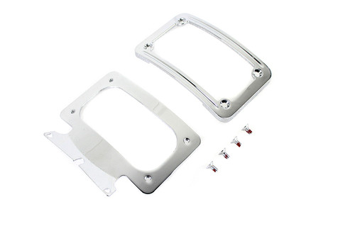 V-Twin #67900008 - Curved License Plate with Frame Chrome