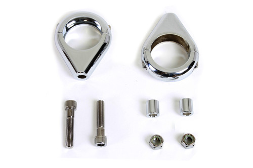 V-Twin #L12-6058C-39 - Chrome Turn Signal Clamp Kit 39mm Forks