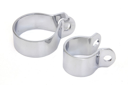 V-Twin #63473C - Front Exhaust Chrome Clamp Set
