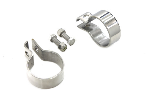 V-Twin - 1-7/8 inch Muffler End Clamp Set Stainless Steel