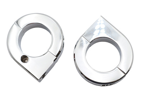 V-Twin - Chrome 1-1/4 inch Universal Mount Clamp Set