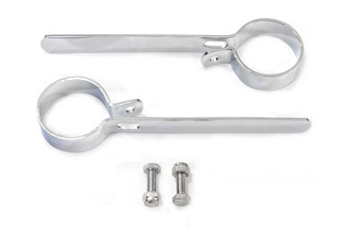 V-Twin #72836F - Chrome 2 inch Exhaust Hanger Clamp Set