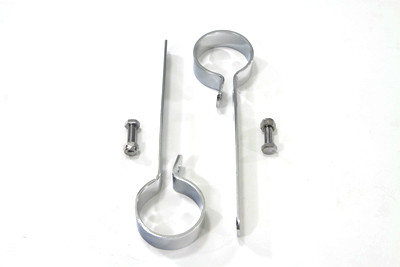 V-Twin #72836F - Chrome 2 inch Exhaust Hanger Clamp Set