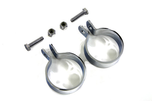 V-Twin #70318A - Chrome 1-7/8 inch Muffler End Clamp Set