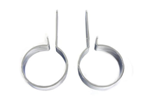 V-Twin #72836D - Chrome 3 inch Muffler Hanger Clamp Set