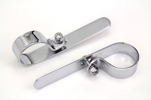 V-Twin #73006B - Chrome 1-3/4 inch Exhaust  inchP inch Clamp Set