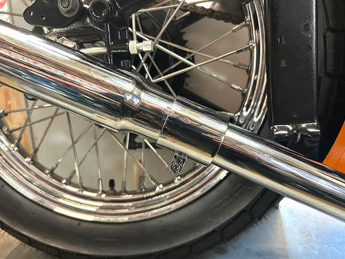 V-Twin #07937 - Chrome 1-3/4 inch Seamless Exhaust Clamp Set
