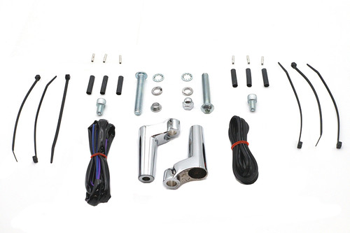 V-Twin #20-0393K - Front Turn Signal Relocation Kit Chrome