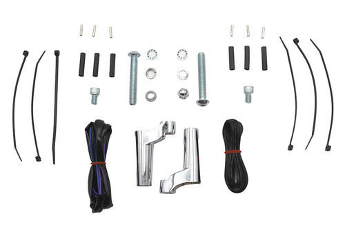 V-Twin #20-0393K - Front Turn Signal Relocation Kit Chrome