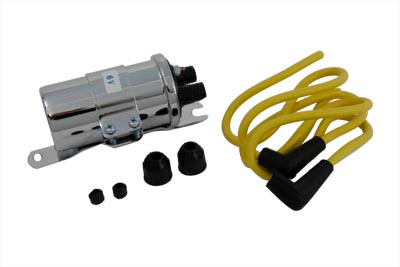 Volt Tech #71908 - Round Chrome 6 Volt Dual Coil with Bracket