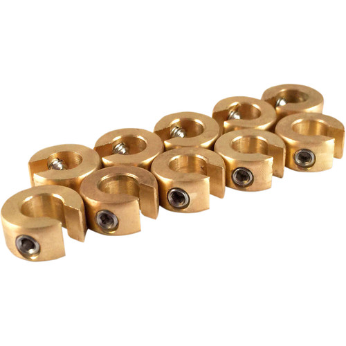 No-mar #WT-SPK10BR-25 - Wheel Weights - 1/4 oz - Brass - 10 Pack
