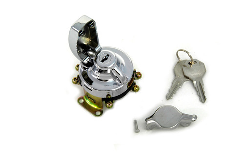 Volt Tech #70399 - Fat Bob Ignition Switch with 6 Terminals Chrome
