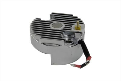 Volt Tech - Chrome 12 Volt Regulator End Cover with Low Output