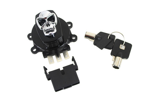 Volt Tech #370103 - Black Ignition Switch with Chrome Skull