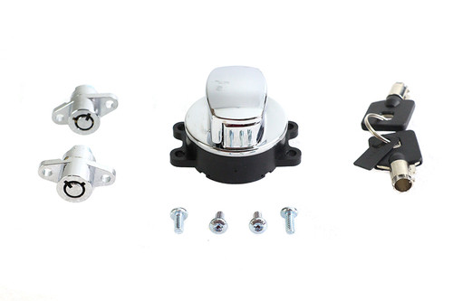 Volt Tech #78403 - Side Hinge Ignition Switch and Saddlebag Lock Kit Chrome
