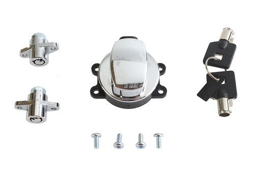 Volt Tech #78403 - Side Hinge Ignition Switch and Saddlebag Lock Kit Chrome