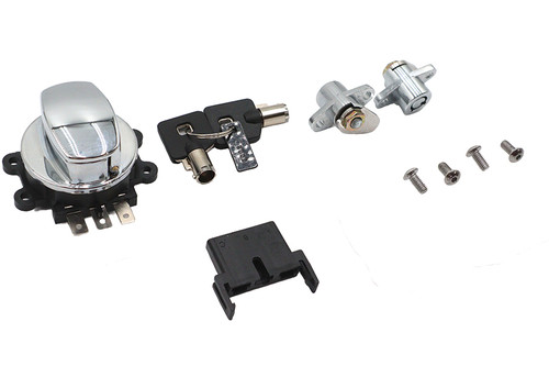 Volt Tech #78404 - Side Hinge Ignition Switch and Saddlebag Lock Kit Chrome