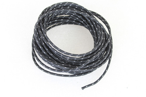 Volt Tech #40272 - Black 25' Cloth Covered Wire with White Tracer